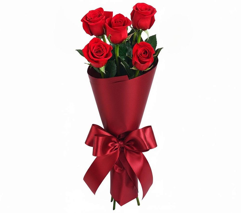 Букет 5 Красных роз Эдлесс Лав в Эльбане
