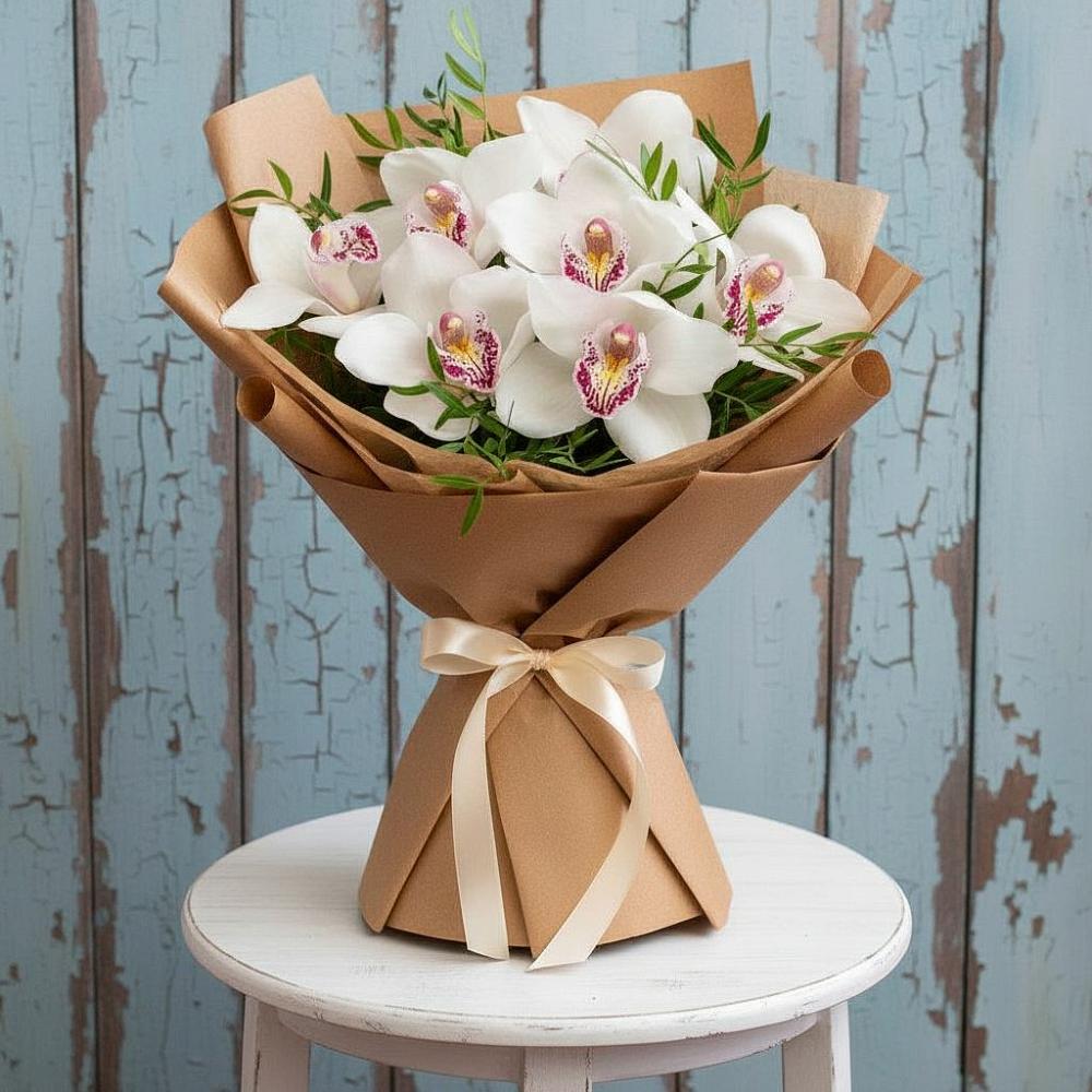 Букет цветов из: Орхидеи и Розы в Эльбане