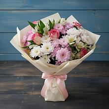 Букет цветов из:  Хризантемы, Альстромерии и Розы #REPLACE_PRED# Эльбане