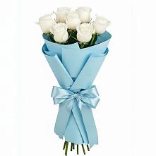 Букет 7 белых роз Проуд в Эльбане