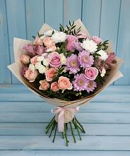 Букет цветов из:  Хризантемы, Розы и Альстромерии #REPLACE_PRED# Эльбане