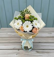 Букет цветов из:  Герберы, Розы и Хризантемы в Эльбане