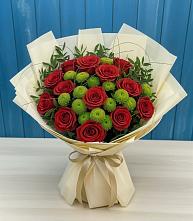 Букет цветов из:  Розы и Хризантемы #REPLACE_PRED# Эльбане