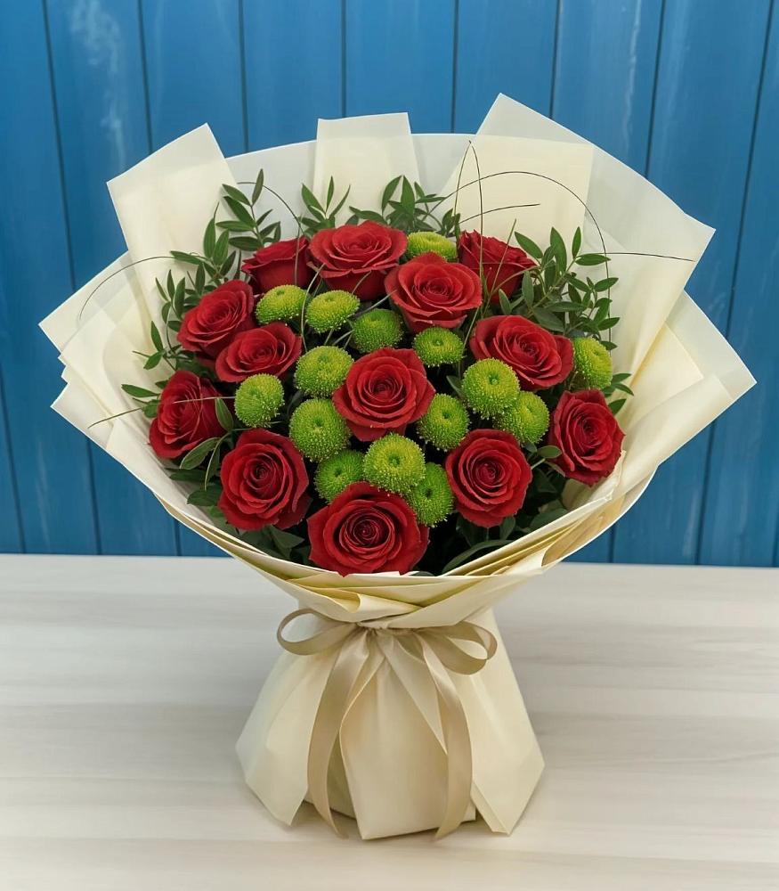 Букет цветов из: Розы и Хризантемы в Эльбане