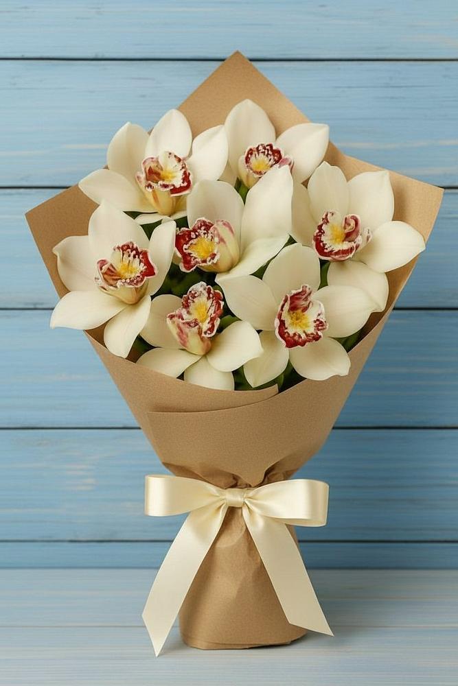 Букет цветов из: Орхидеи и Розы в Эльбане